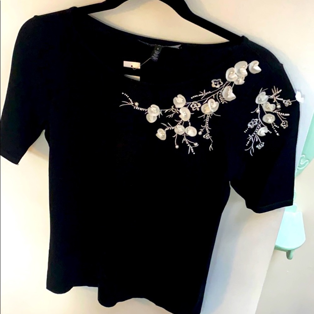 Embroidered sweater, White House Black Market